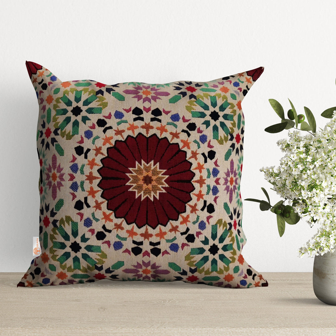 Tapestry Pillow Cover|Mandala Cushion|Southwestern Gobelin Tapestry Pillowcase|Housewarming Throw Pillow Cover|Rug Kilim Woven Home Decor