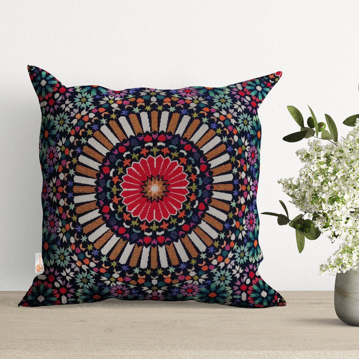 Authentic Tapestry Pillow Cover|Rug Design Cushion Case|Southwestern Pillowcase|Housewarming Geometric Throw Pillow|Woven Gobelin Pillowtop