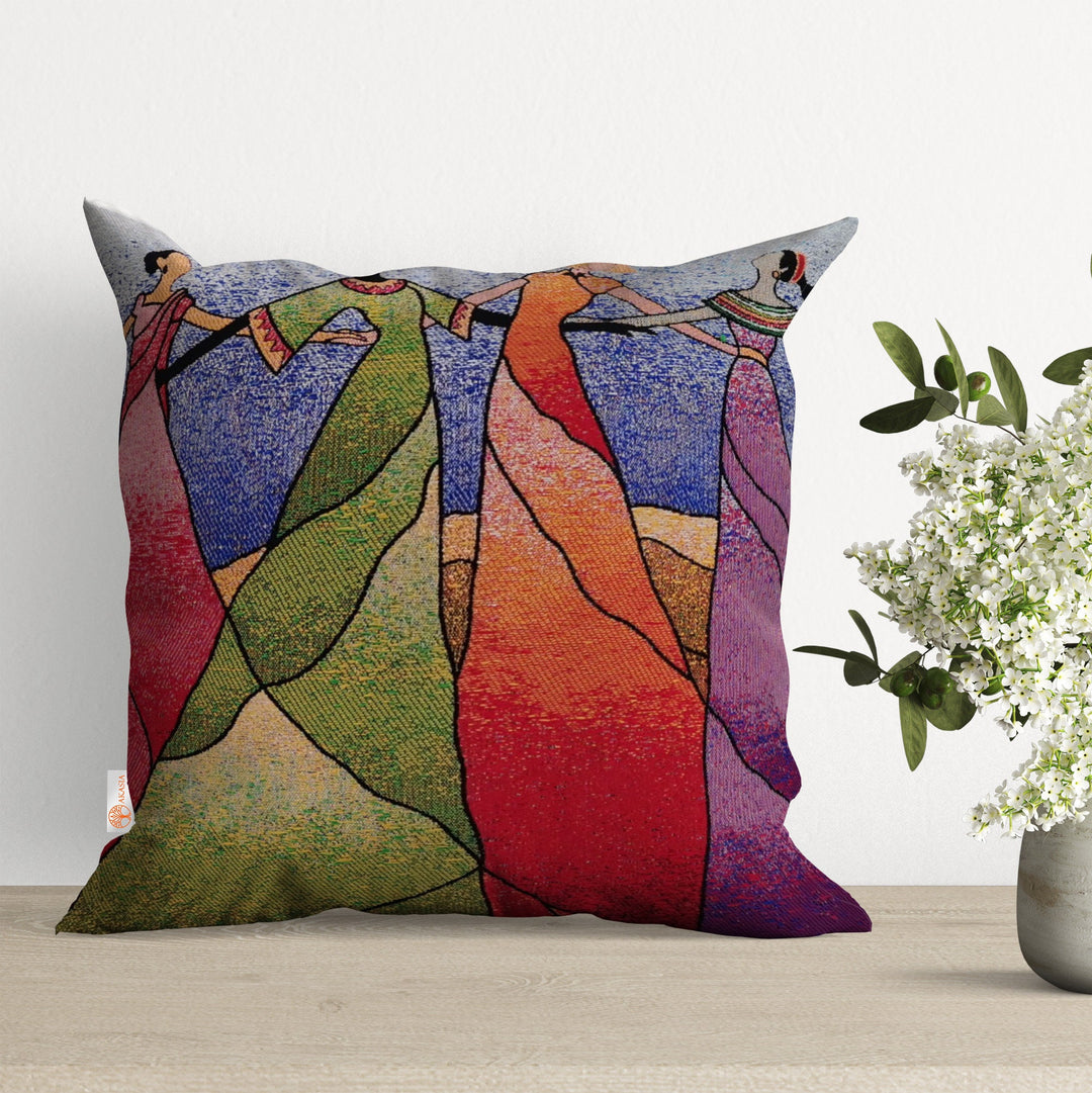 Girls Tapestry Pillow Cover|Decorative Pillowcase|Abstract Woman Gobelin Cushion|Housewarming Throw Pillowtop|Handmade Outdoor Pillow Case