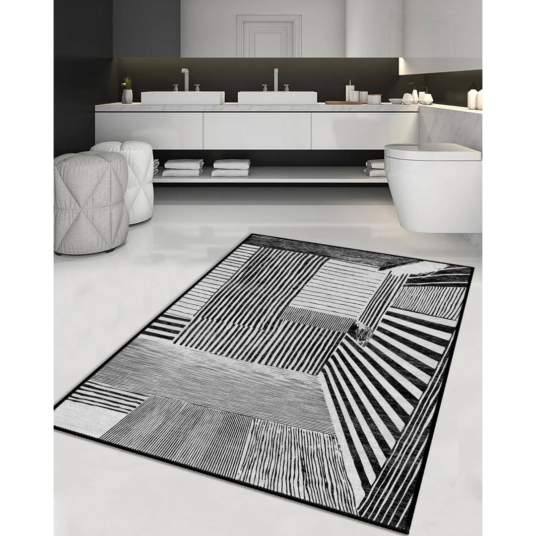 Optic Illusion Rug|Black White 3D Illusion Area Rug|Illusion Carpet|Machine-Washable Rug|Abstract Multi-Purpose Non-Slip Carpet