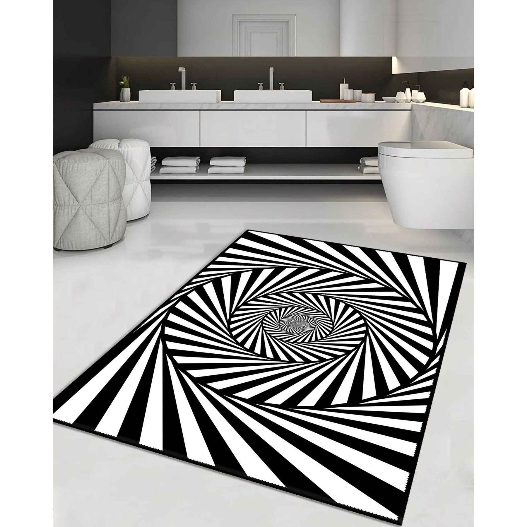 3D Vortex Illusion Carpets Entrance Door Floor Mats Non-slip Rugs Home Decor