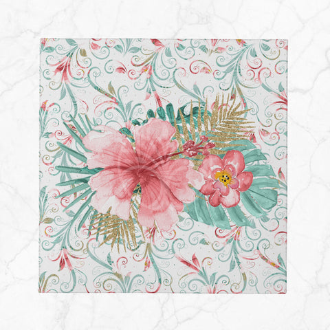 Flamingo Fabric Napkin|Summer Handkerchief|Flamingo Cloth Serviette|Tropical Reusable Tableware|Housewarming Napkin|Striped Serviette