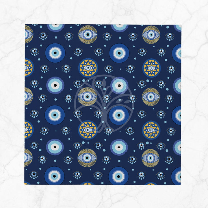 Evil Eye Fabric Napkin|Nazar Cloth Serviette|Nazar Handkerchief|Farmhouse Table|Reusable Tableware|Housewarming Napkin|Boho Napkin