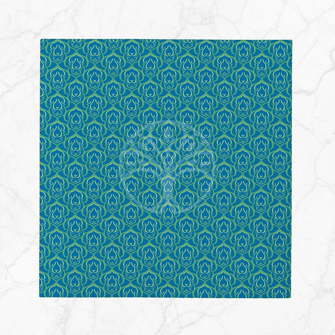 Boho Abstract Napkin|Geometric Napkin|Turquoise Cloth Serviette|Rustic Handkerchief|Farmhouse Table|Reusable Tableware|Stylish Napkin