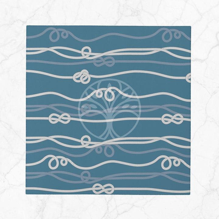 Nautical Fabric Napkin|Wheel, Anchor and Compass Print Napkin|Sailor Rope Print Cloth Serviette|Beach House Table Decor|Coastal Tableware