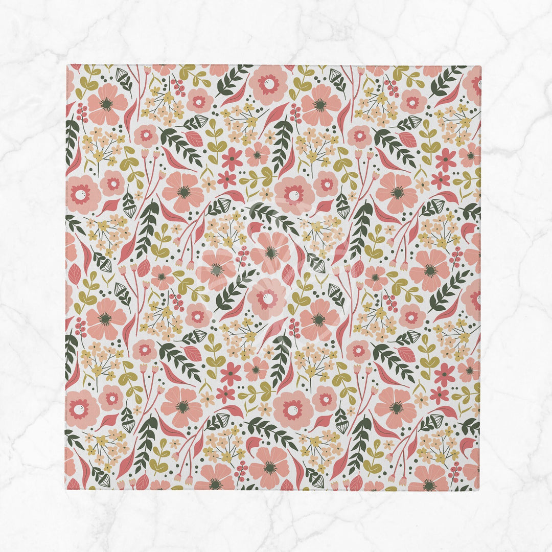 Floral Fabric Napkin|Summer Handkerchief|Flower Cloth Serviette|Farmhouse Table|Reusable Tableware|Housewarming Napkin|Floral Serviette