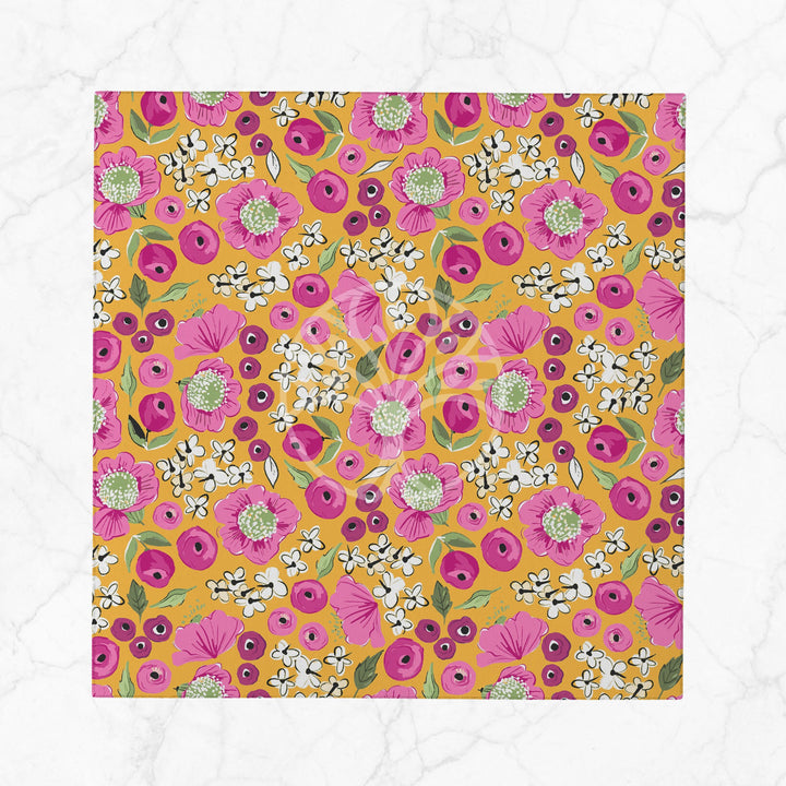 Abstract Floral Napkin|Summer Handkerchief|Flower Cloth Serviette|Farmhouse Table|Reusable Tableware|Housewarming Napkin|Floral Serviette