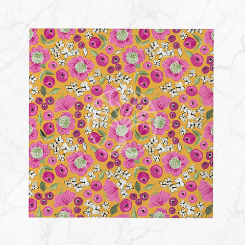 Abstract Floral Napkin|Summer Handkerchief|Flower Cloth Serviette|Farmhouse Table|Reusable Tableware|Housewarming Napkin|Floral Serviette