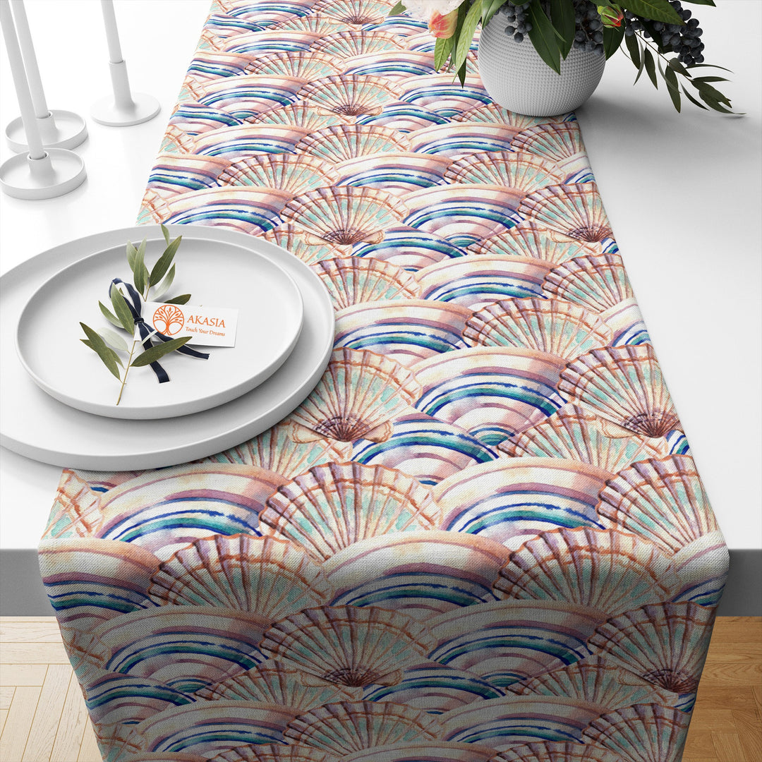 Beach House Runner|Sea Turtle Decor|Decorative Table Top|Caretta Table Top|Nautical Home Decor|Starfish Tablecloth|Coastal Runner