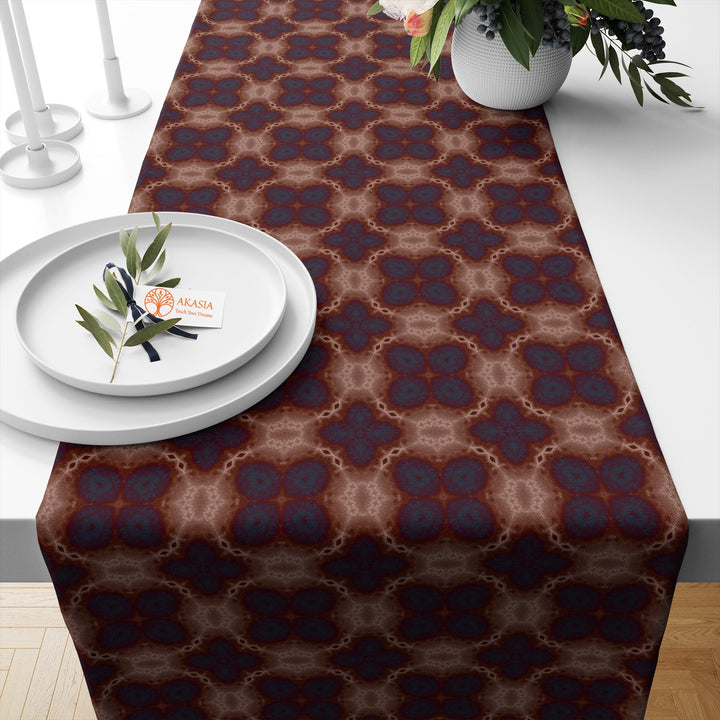 Abstract Geometric Table Runner|Ethnic Tablecloth|Decorative Tabletop|Stylish Home Decor|Farmhouse Kitchen Decor|Housewarming Table Runner