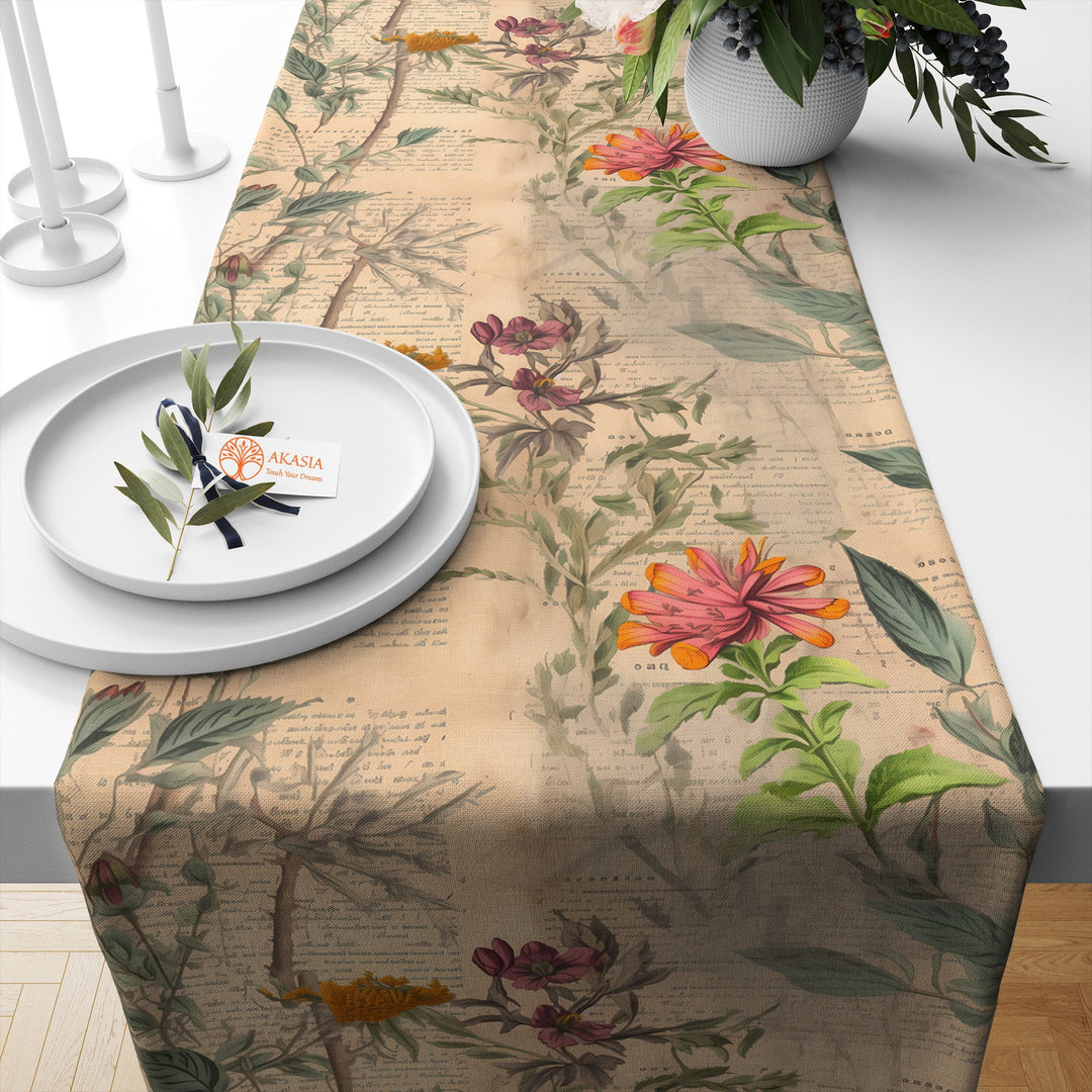 16x50 Floral Table Runner|Floral Tablecloth|Modern Home Decor|Farmhouse Kitchen Table Runner|Decorative Runner