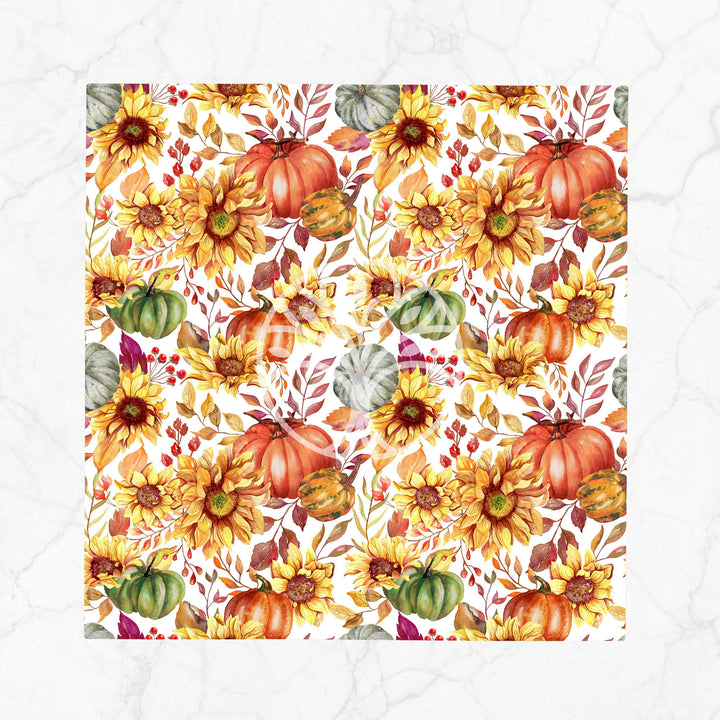 Fall Fabric Napkin|Pumpkin Print Napkin|Autumn Handkerchief|Sunflower Napkin|Farmhouse Autumn Tableware|Housewarming Napkin