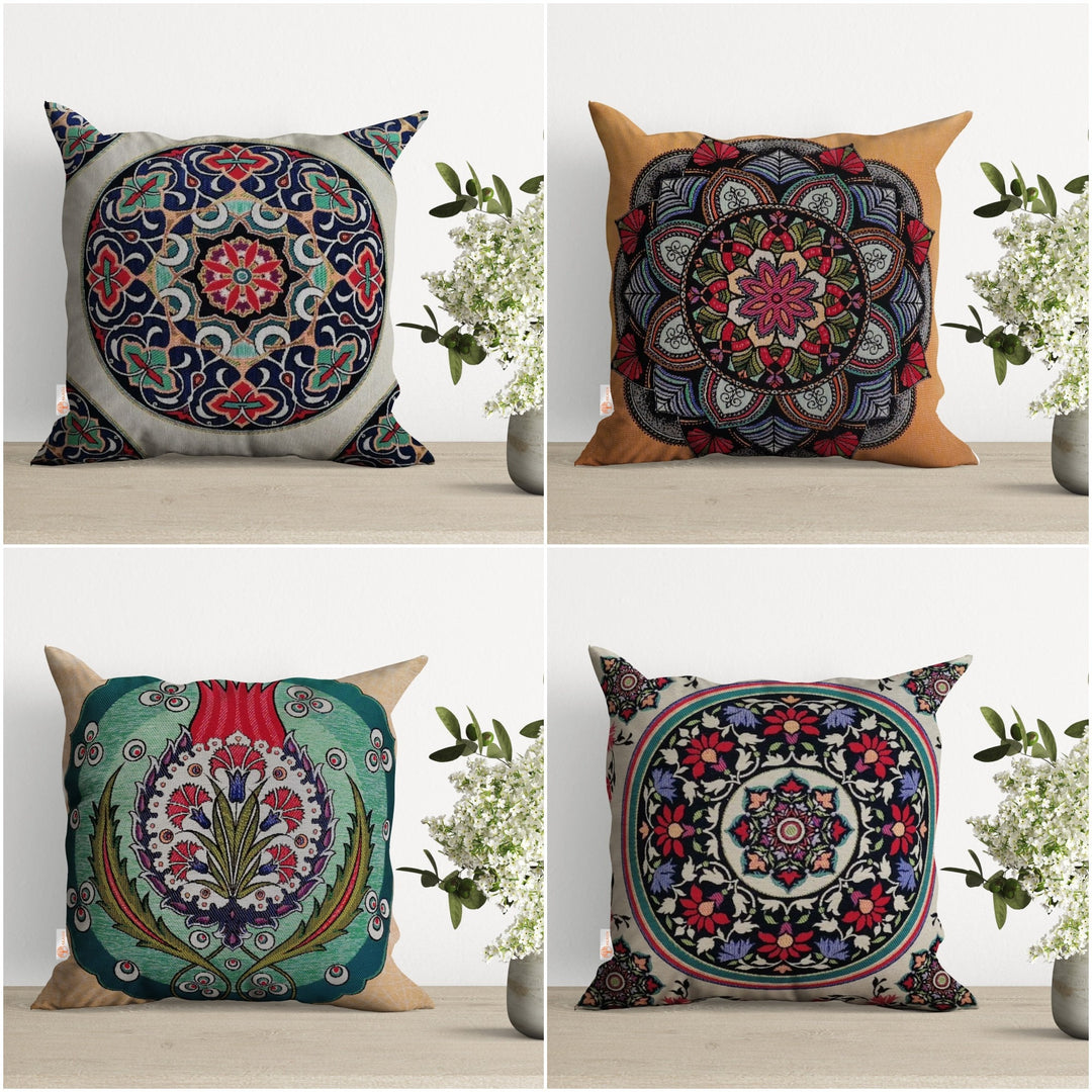 Tapestry Pillow Cover with Mandala Design