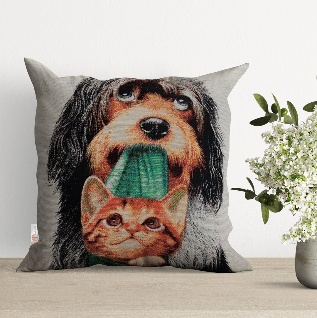 Cute Dogs Gobelin Tapestry Pillow Cover