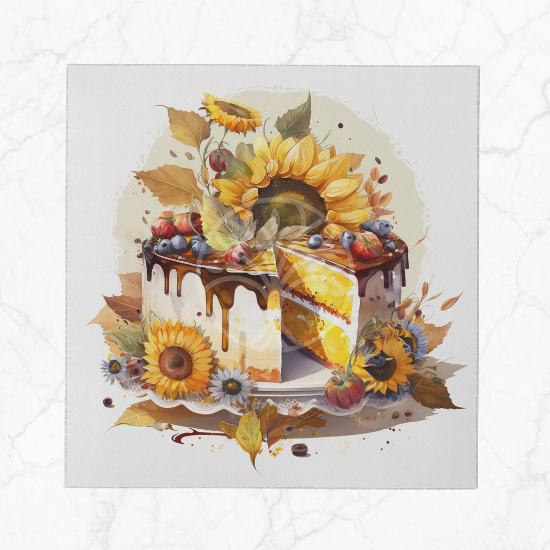 Fall Fabric Napkin|Autumn Handkerchief|Sunflower Cloth Serviette|Farmhouse Autumn Tableware|Housewarming Napkin|Floral Napkin