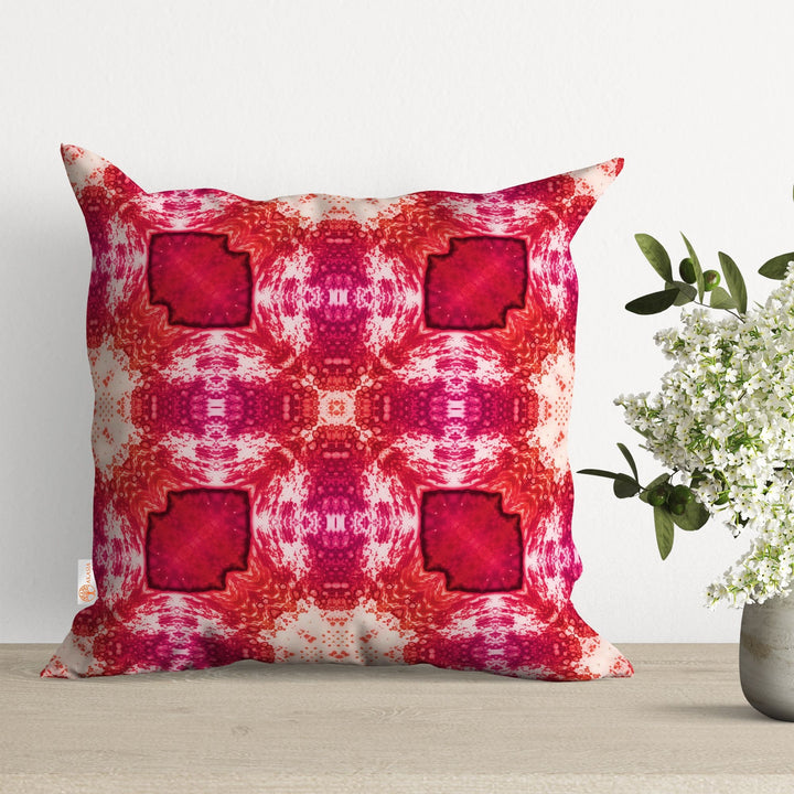 Abstract Geometric Pillow Cover|Reddish Cushion Case|Decorative Pillowtop|Boho Bedding Decor|Cozy Throw Pillowcase|Outdoor Cushion Case