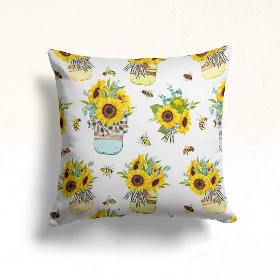 Sunflower Pillow Case|Floral Cushion Cover|Summer Home Decor|Sunflower Cushion Case|Decorative Throw Pillowtop|Boho Bedding Decor