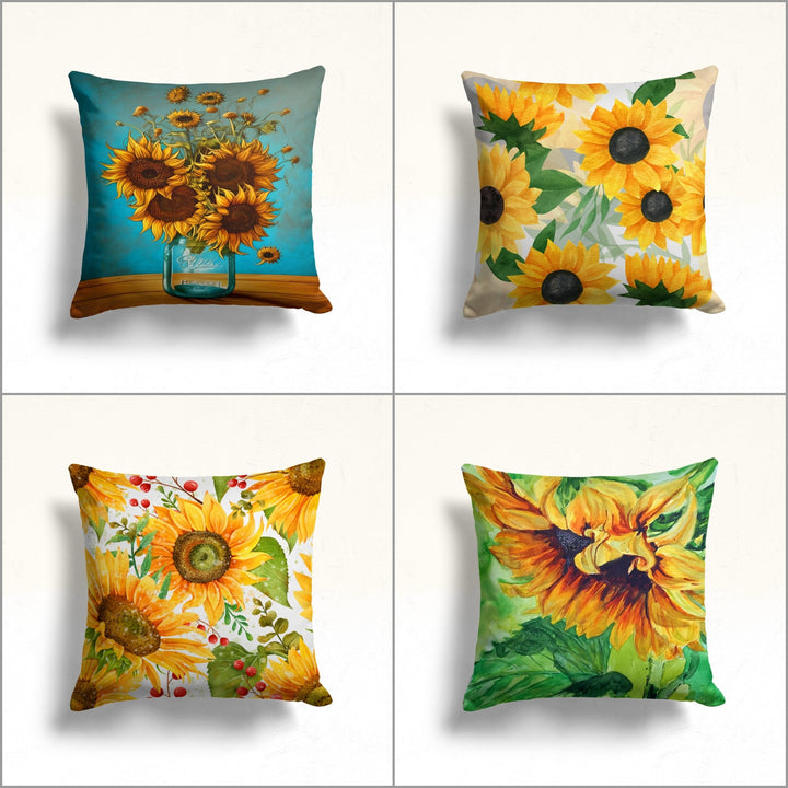 Sunflower Pillow Case|Summer Home Decor|Floral Cushion Cover|Sunflower Cushion Case|Decorative Throw Pillowtop|Boho Bedding Decor