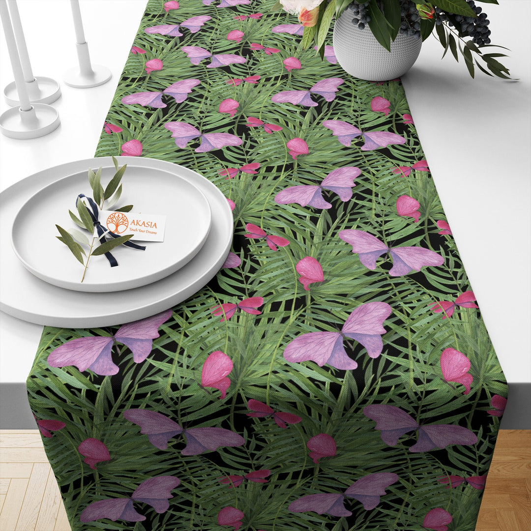 Flamingo Runner|Summer Tablecloth|Cactus Table Decor|Housewarming Runner|Farmhouse Tabletop|Butterfly Tabletop|Tropical Runner