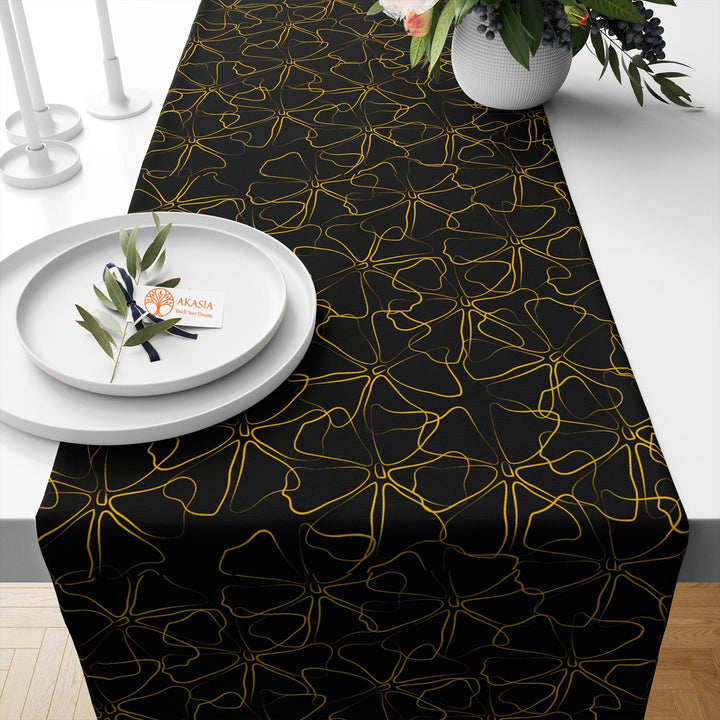 Modern Table Runner|Flower Tablecloth|Leaf and Flower Print Table Decor|Farmhouse Style Tabletop|Housewarming Floral Home Decor