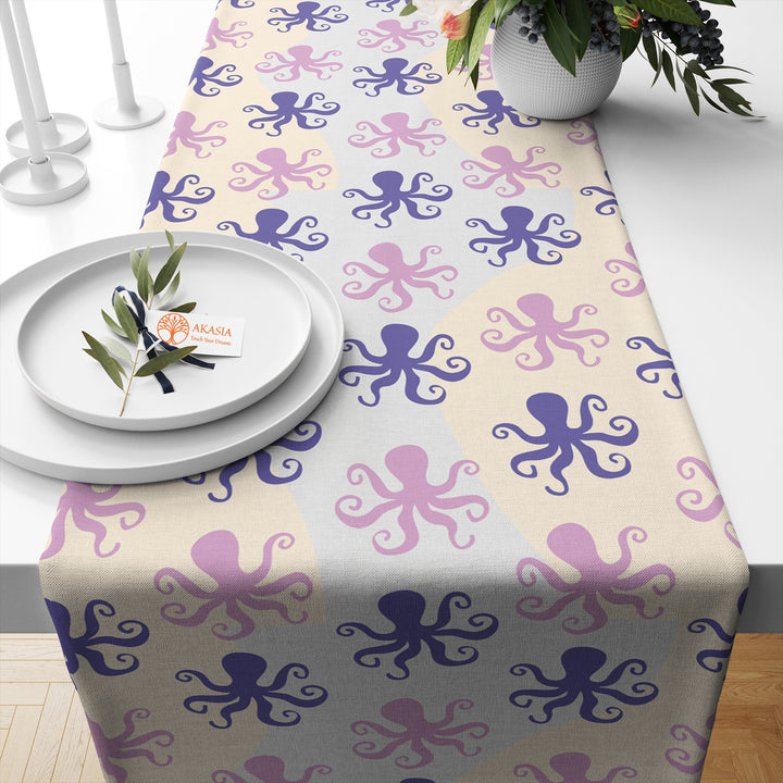 Beach House Runner|Octopus Decor|Decorative Table Top|Shark Table Top|Dolphin Home Decor|Octopus Tablecloth|Coastal Runner