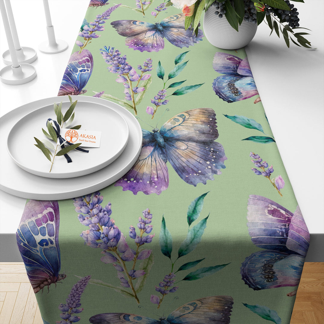 16x50 Butterfly Table Runner|Floral Tablecloth|Modern Home Decor|Farmhouse Kitchen Table Runner|Decorative Runner