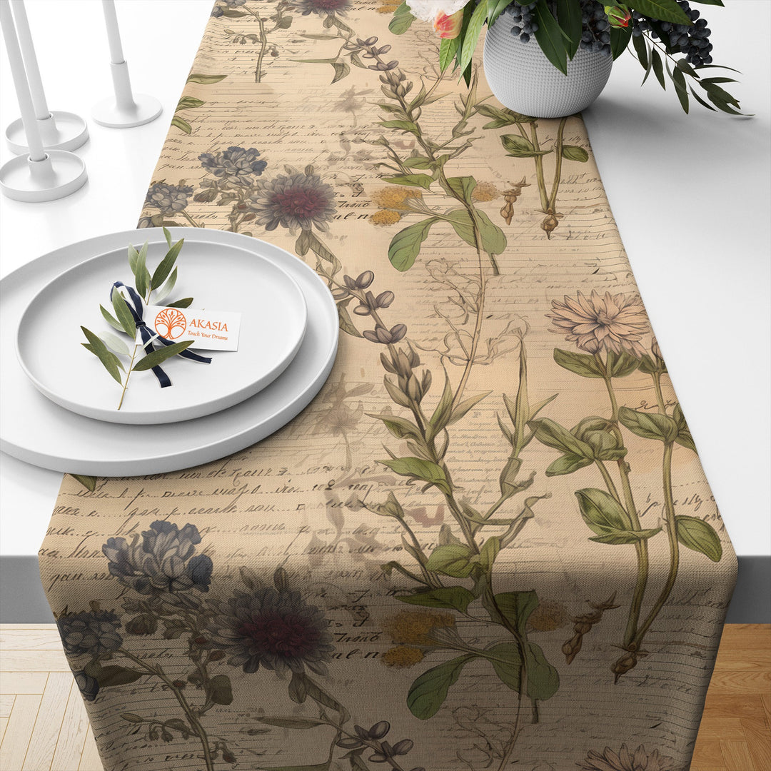 16x50 Floral Table Runner|Floral Tablecloth|Modern Home Decor|Farmhouse Kitchen Table Runner|Decorative Runner