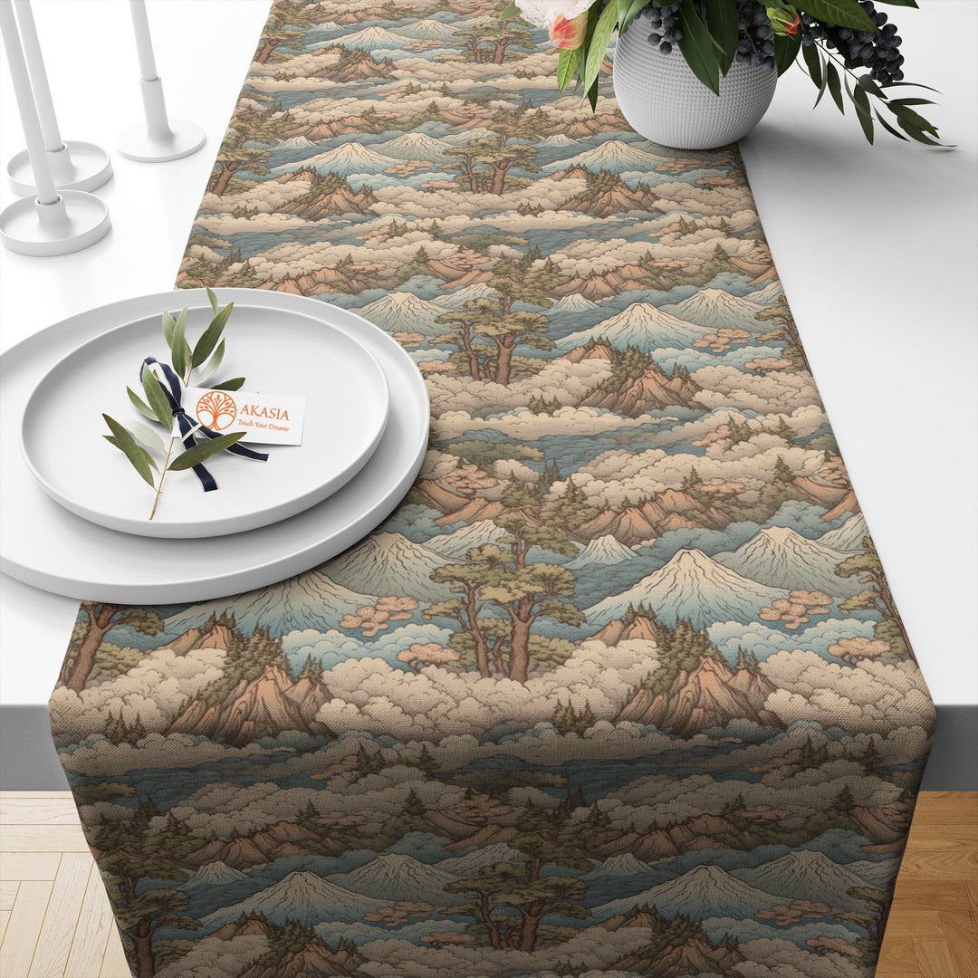 16x50 Forest Table Runner|Floral Tablecloth|Modern Home Decor|Farmhouse Kitchen Table Runner|Decorative Runner