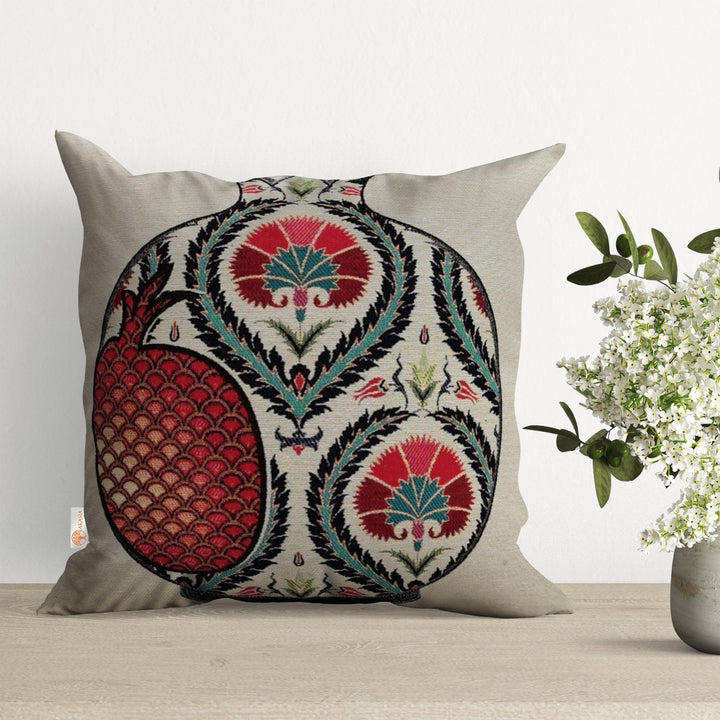 Gobelin Tapestry Cushion Case with Tulip Tile Pattern