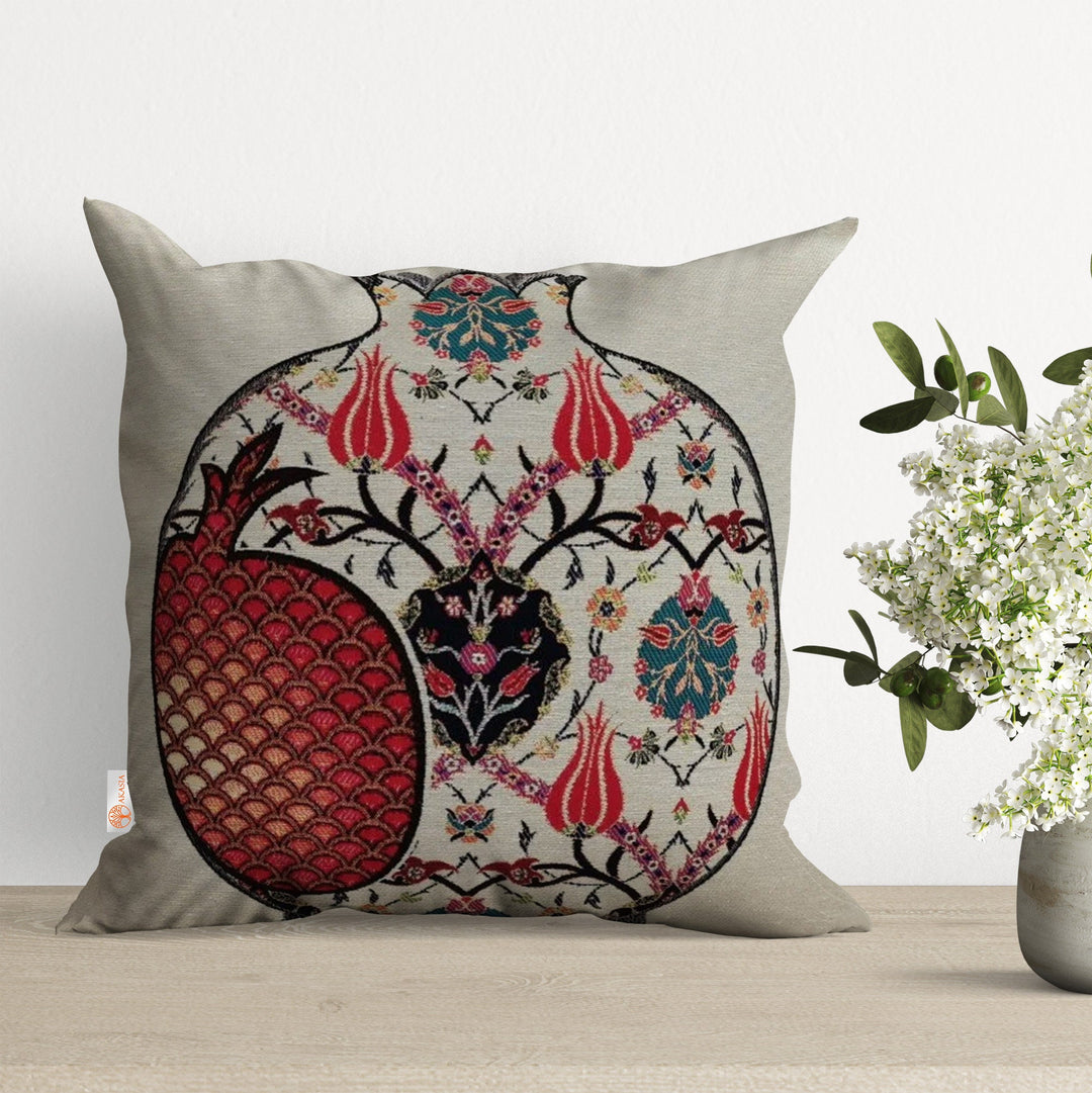 Tulip Tile Pattern Gobelin Tapestry Pillow Cover