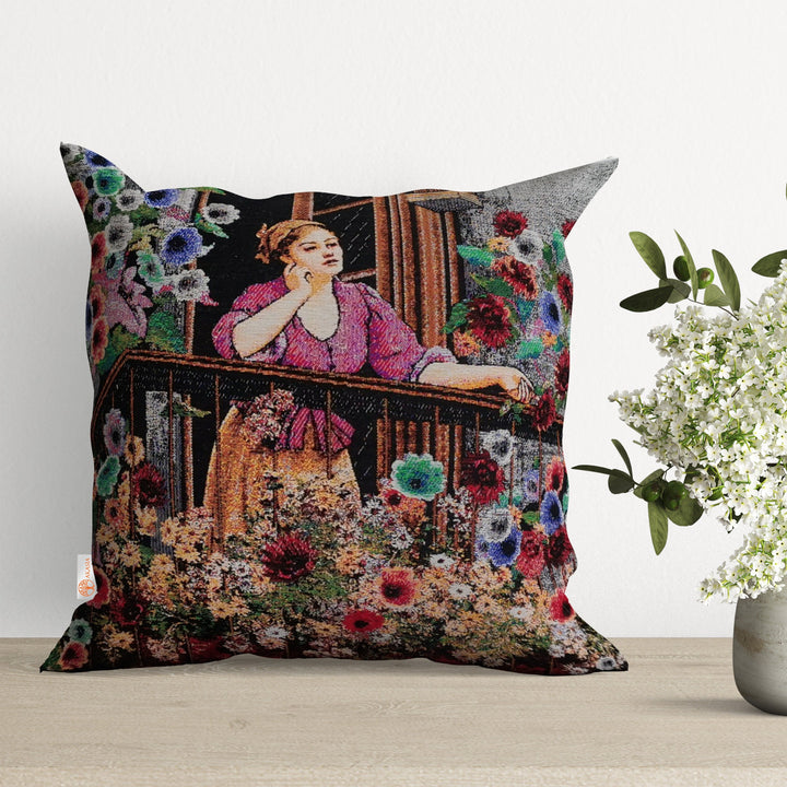 Ottoman Women Gobelin Tapestry Pillow Case