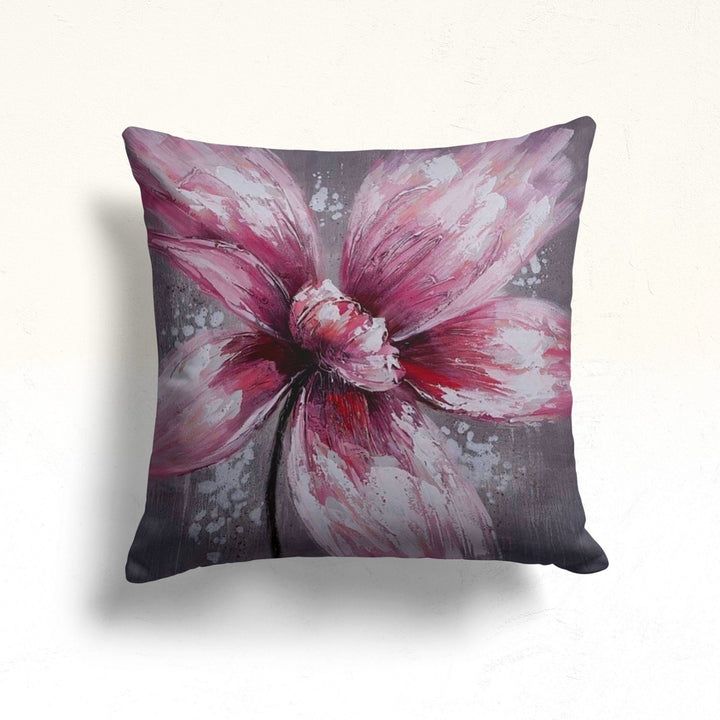 Purple Floral Pillow Case|Summer Home Decor|Floral Cushion Cover|Boho Cushion Case|Decorative Throw Pillowtop|Boho Bedding Decor