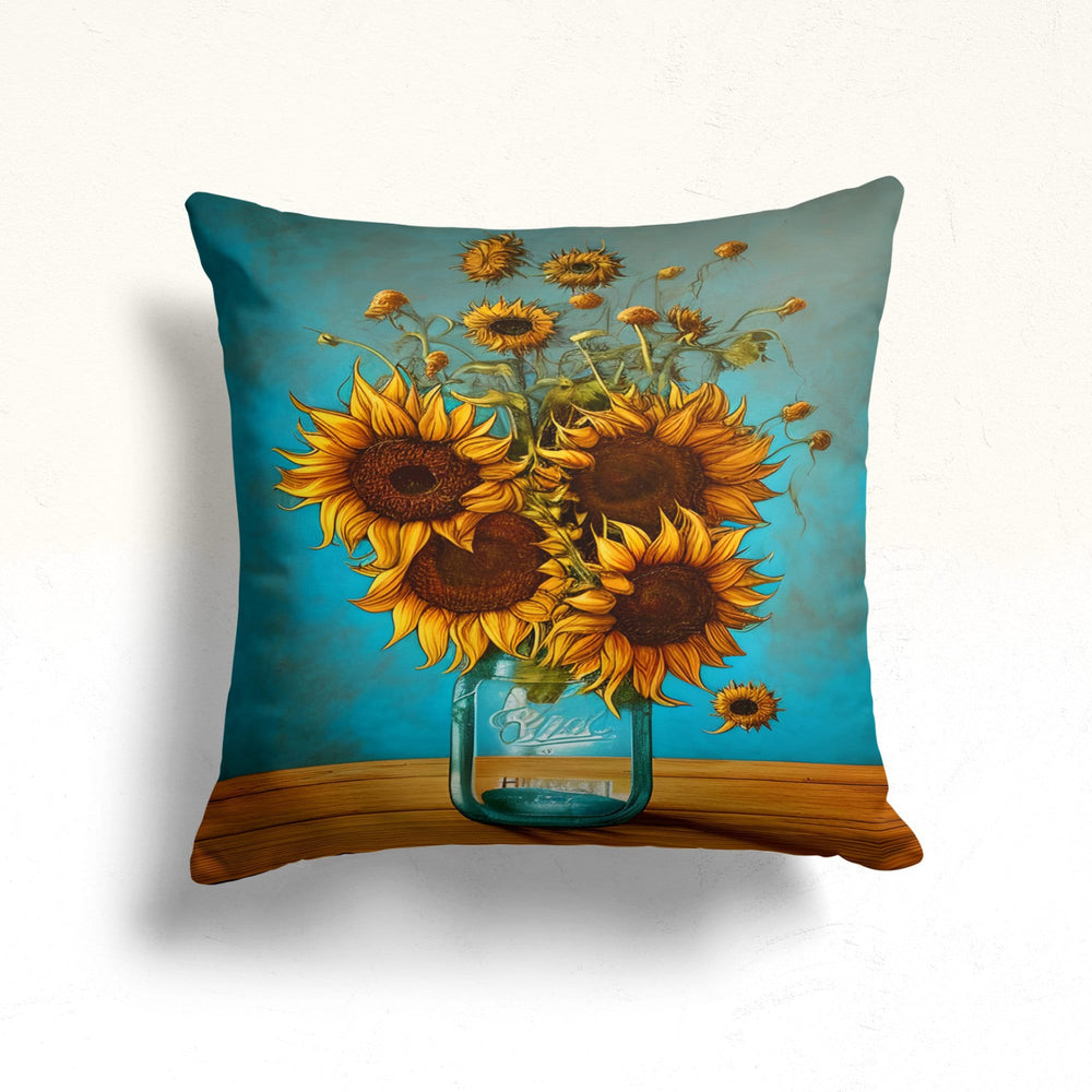 Sunflower Pillow Case|Summer Home Decor|Floral Cushion Cover|Sunflower Cushion Case|Decorative Throw Pillowtop|Boho Bedding Decor