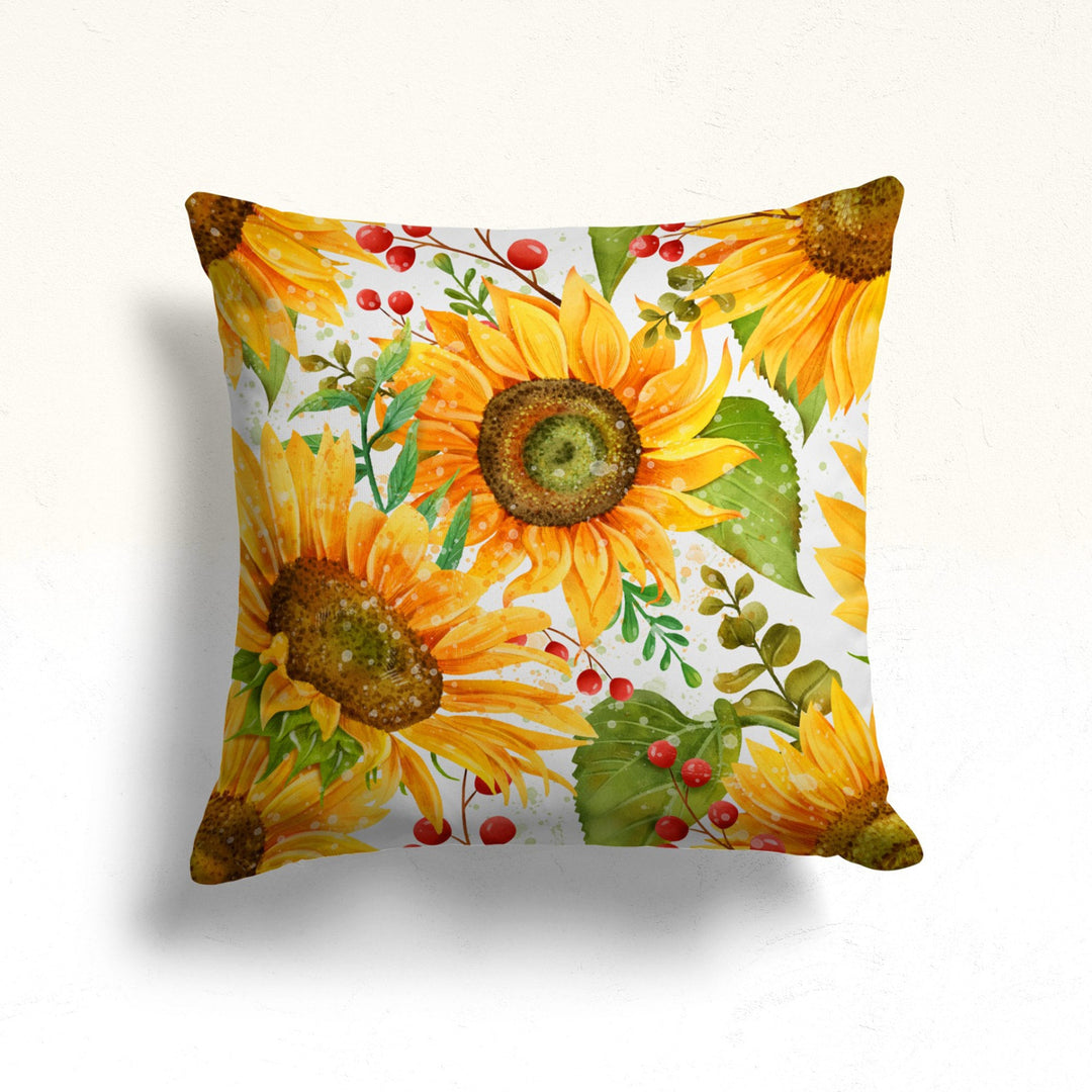 Sunflower Pillow Case|Summer Home Decor|Floral Cushion Cover|Sunflower Cushion Case|Decorative Throw Pillowtop|Boho Bedding Decor