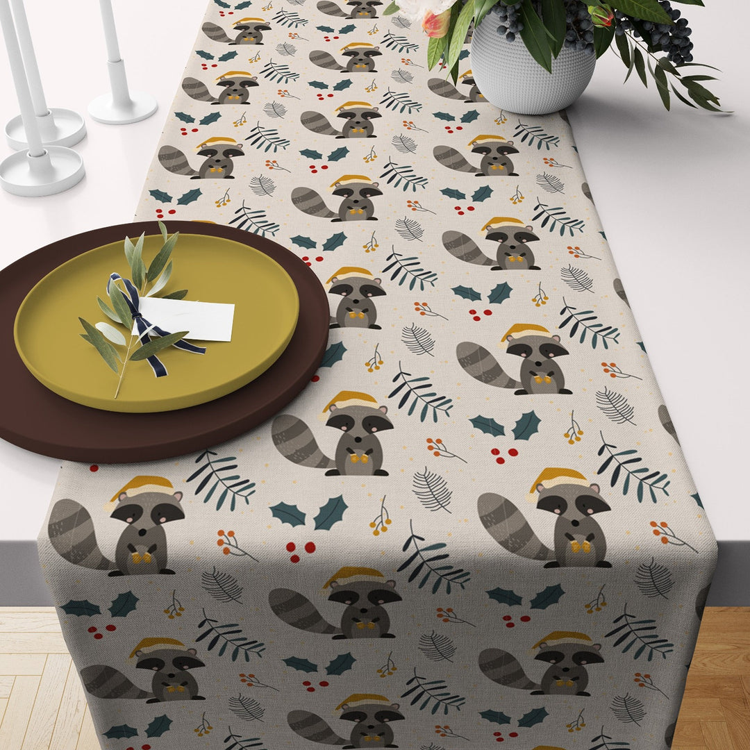 Autumn Table Runner|Fox Print Tablecloth|Fall Trend Animal Table Decor|Farmhouse Style Tabletop|Housewarming Thanksgiving Decor