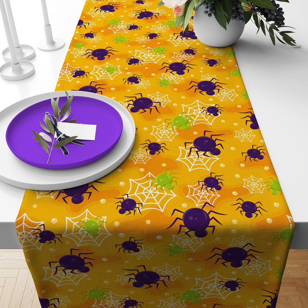 Halloween Tabletop|Spider Table Runner|Scary Table Decor|Farmhouse Tabletop|Housewarming Halloween Home Decor|Fall Table Runner