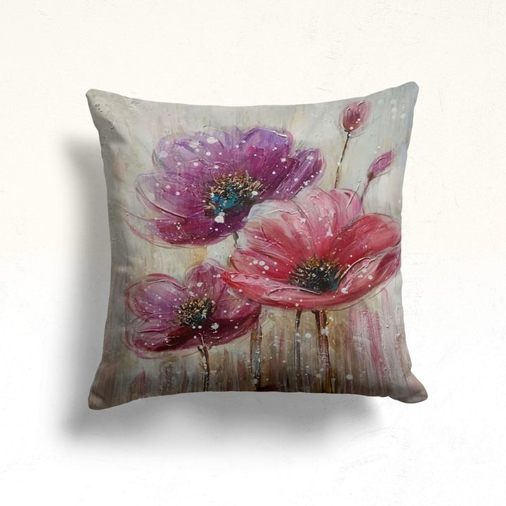 Pinky Floral Pillow Case|Summer Home Decor|Floral Cushion Cover|Boho Cushion Case|Decorative Throw Pillowtop|Floral Porch Decor