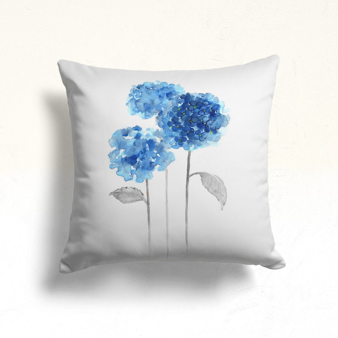 Blue Floral Pillow Case|Summer Pillowcase|Floral Cushion Cover|Sofa Cushion Case|Decorative Throw Pillowtop|Boho Pillow Cover