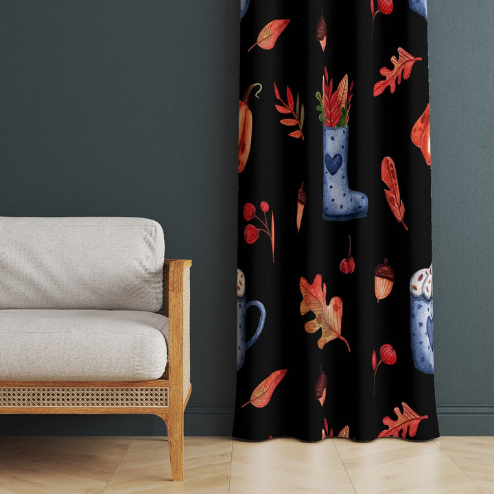 Fall Trend Curtain|Leaf Print Curtain|Thermal Insulated Window Treatment|Autumn Home Decor|Thanksgiving Window Decor|Living Room Curtain