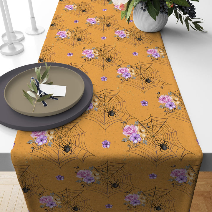 Halloween Tabletop|Spider Table Runner|Scary Table Decor|Farmhouse Tabletop|Housewarming Halloween Home Decor|Fall Table Runner