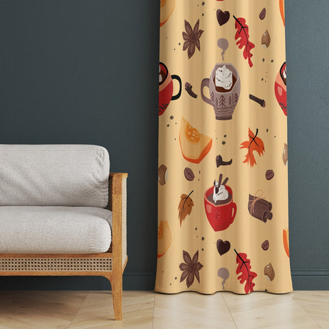 Fall Trend Curtain|Leaf Print Curtain|Thermal Insulated Window Treatment|Fall Home Decor|Thanksgiving Window Decor|Autumn Curtain