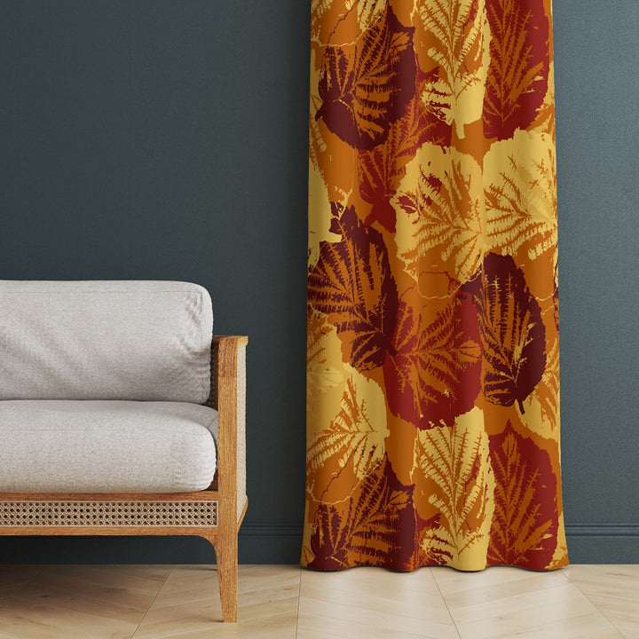 Fall Trend Curtain|Leaf Print Curtain|Thermal Insulated Window Treatment|Autumn Home Decor|Thanksgiving Window Decor|Living Room Curtain