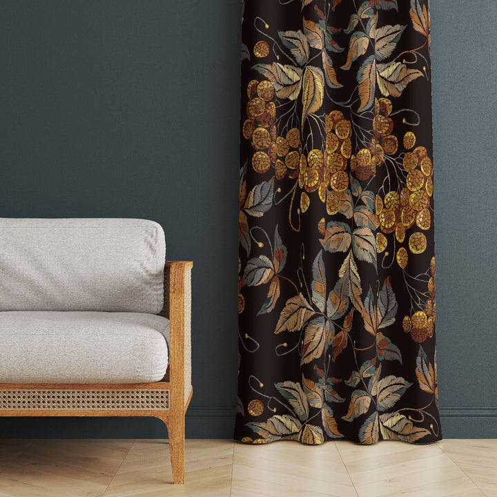 Fall Trend Curtain|Leaf Print Curtain|Thermal Insulated Window Treatment|Autumn Home Decor|Thanksgiving Window Decor|Living Room Curtain