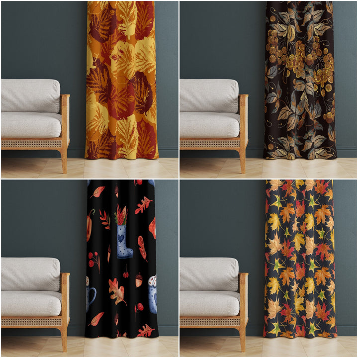 Fall Trend Curtain|Leaf Print Curtain|Thermal Insulated Window Treatment|Autumn Home Decor|Thanksgiving Window Decor|Living Room Curtain