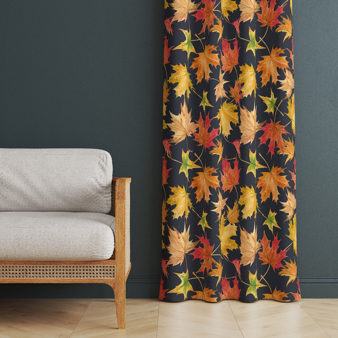 Fall Trend Curtain|Leaf Print Curtain|Thermal Insulated Window Treatment|Autumn Home Decor|Thanksgiving Window Decor|Living Room Curtain