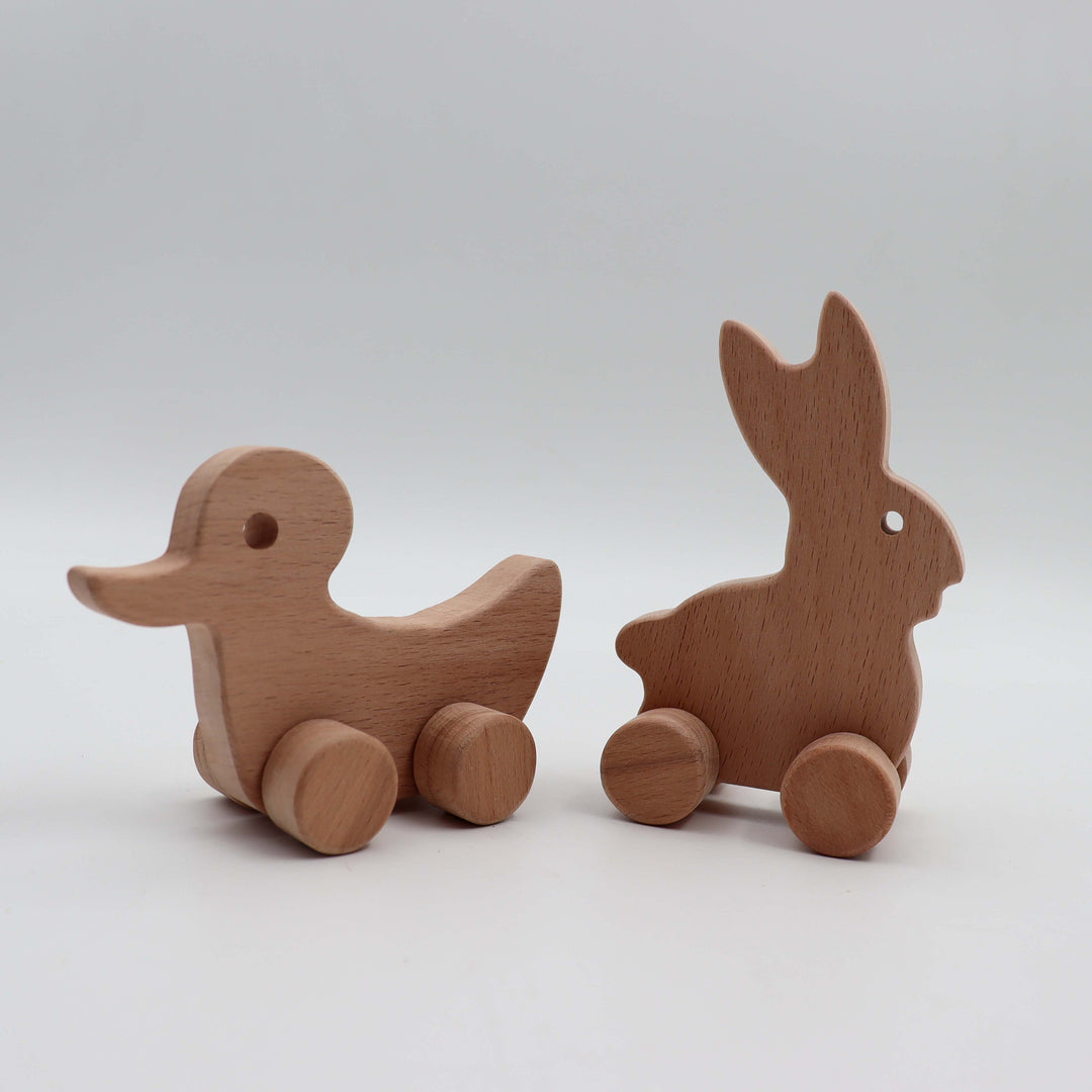 Wooden Duck and Rabbit Toy Set|Charming Handmade Wood Toy|Safe and Durable Kids Toys|Natural Nursery Decor|Perfect Gift for Kids