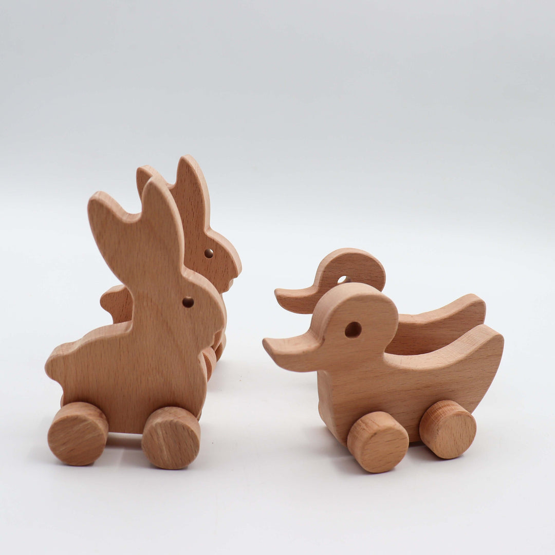 Wooden Duck and Rabbit Toy Set|Charming Handmade Wood Toy|Safe and Durable Kids Toys|Natural Nursery Decor|Perfect Gift for Kids