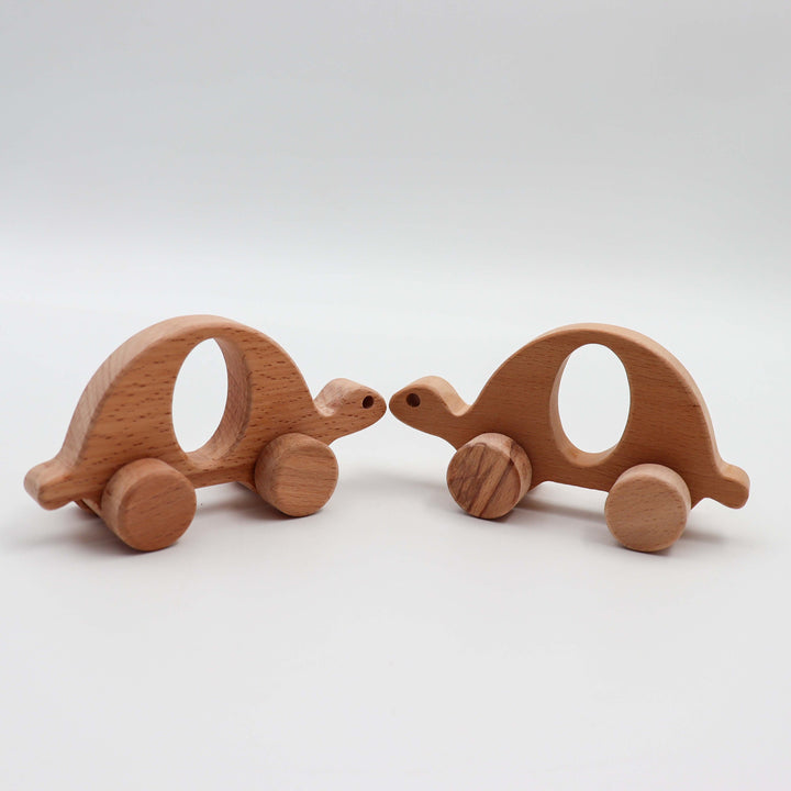 Natural Wood Turtle and Squirrel Push Toy Set|Handcrafted Kids Toys|Eco-Friendly Nursery Decor|Creative Kids Toys|Perfect Gift for Kids