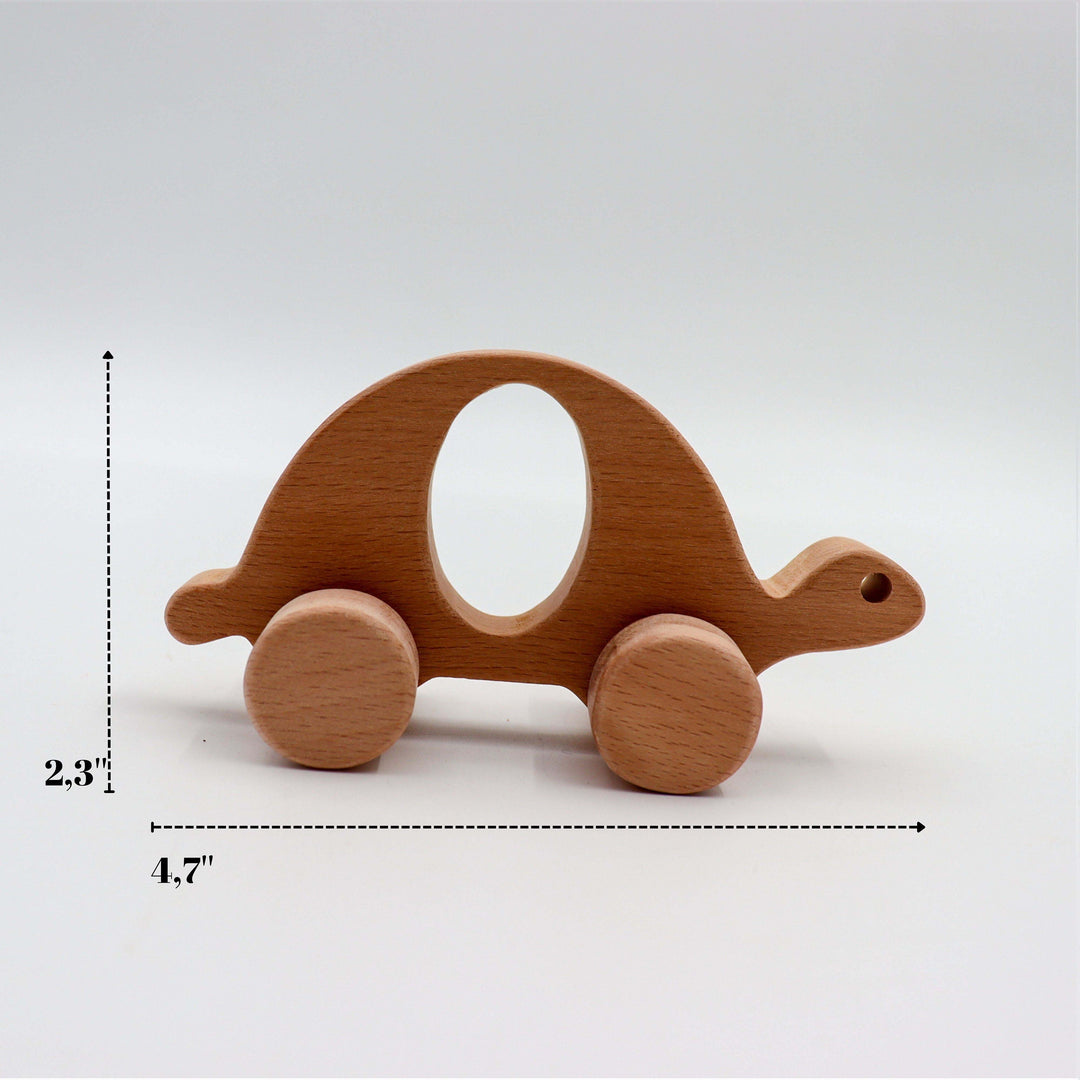 Natural Wood Turtle and Squirrel Push Toy Set|Handcrafted Kids Toys|Eco-Friendly Nursery Decor|Creative Kids Toys|Perfect Gift for Kids