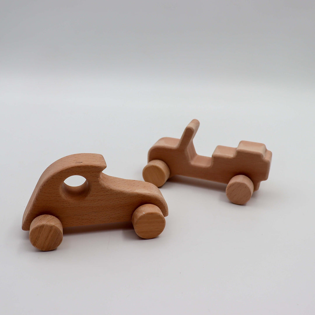 Wooden Car and Motorcycle Toy Set|Charming Wood Car-Motorbike Toy Bundle|Natural Wood Toy For Toddlers|Baby Shower Gift|Wood Nursery Decor